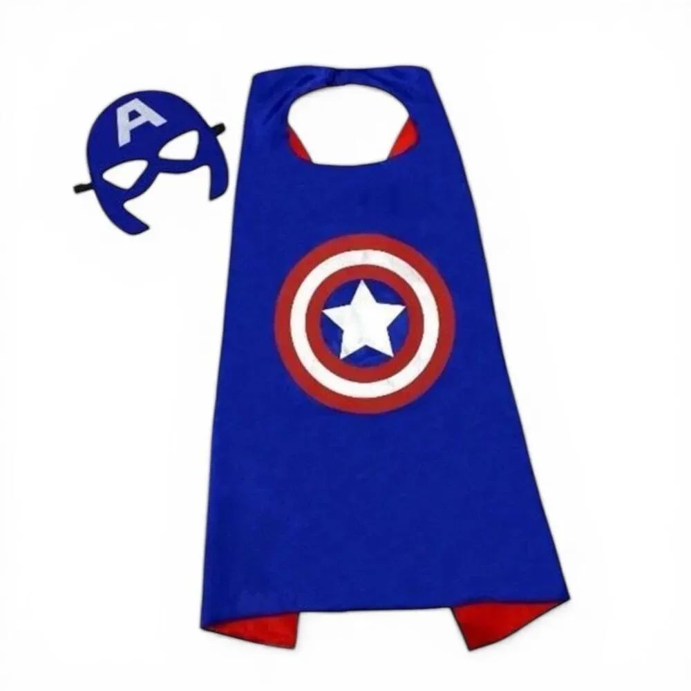 New Kids Youth Marvel Captain America Superhero Cape & Mask Set